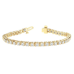 10 Carats Women Lab Grown Diamonds Tennis Bracelet Yellow Gold 14K
