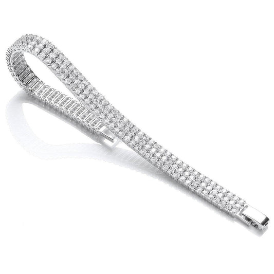 10 Ct Round Brilliant Cut Lab Grown Diamonds Tennis Bracelet White Gold 14K