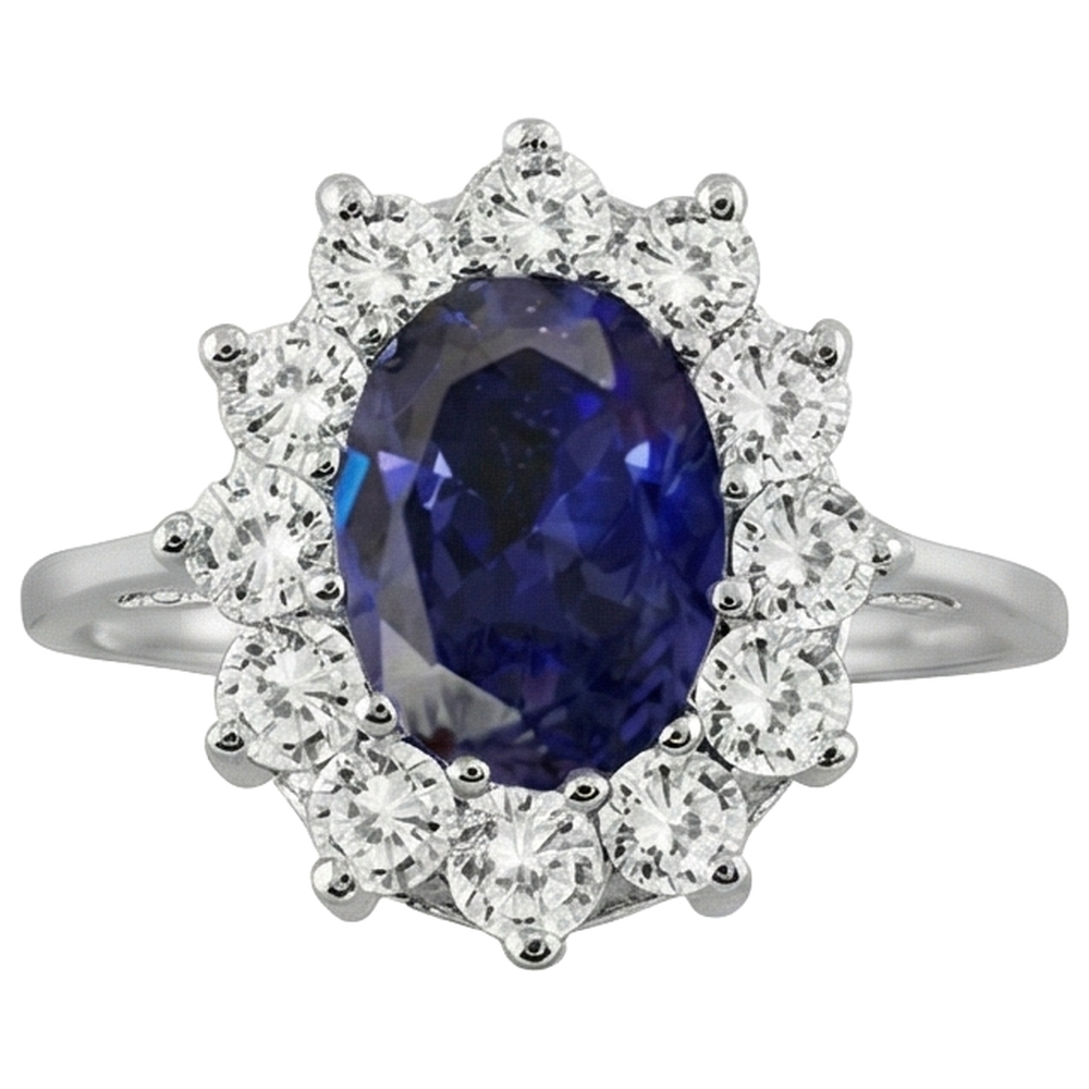 natural round tanzanite 11.75ct ring side angle