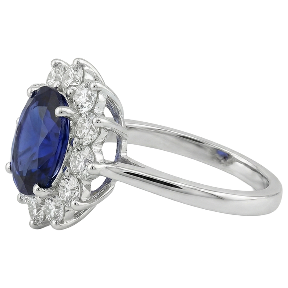 natural round tanzanite 11.75ct ring top view