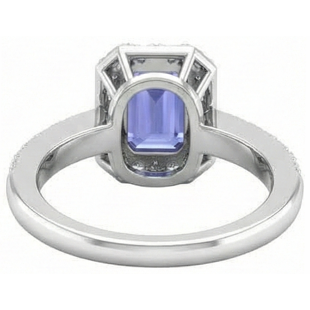 natural round tanzanite 11.75ct ring with diamond accents