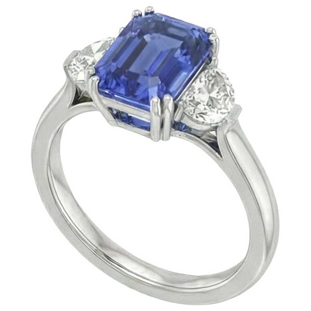 11 Carat Emerald Cut Sapphire Ring