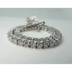 11 Carats Real Lab Grown Diamond Tennis Bracelet White Gold 14K