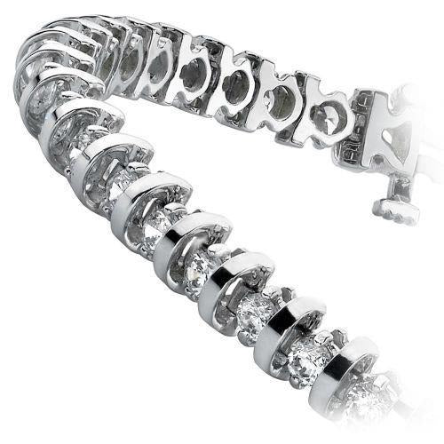 11 Ct Round Brilliant Lab Grown Diamonds Tennis Bracelet Gold Lady Jewelry