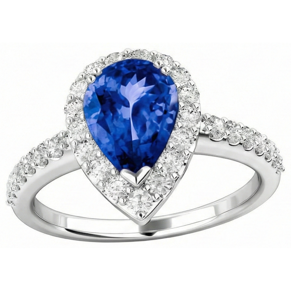 natural round tanzanite 12.25ct ring side angle