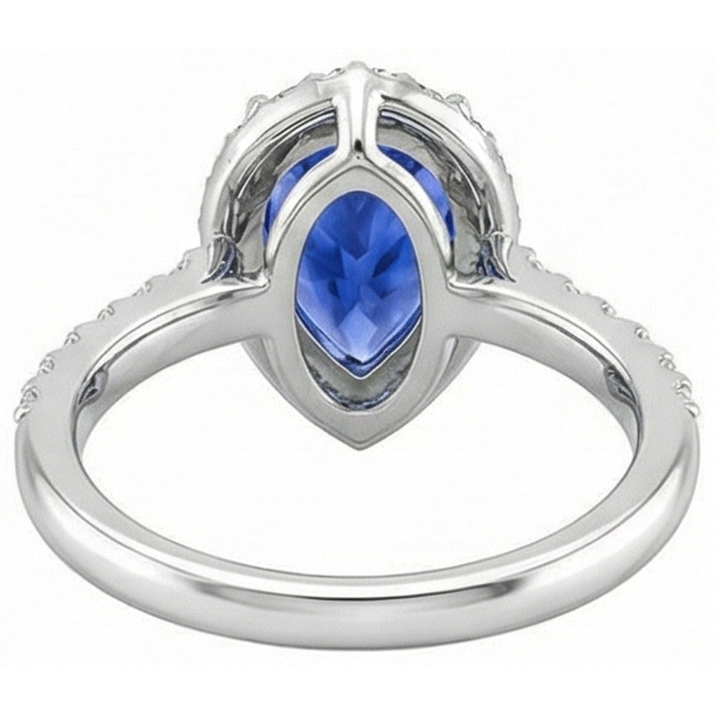 natural round tanzanite 12.25ct ring with diamond accents