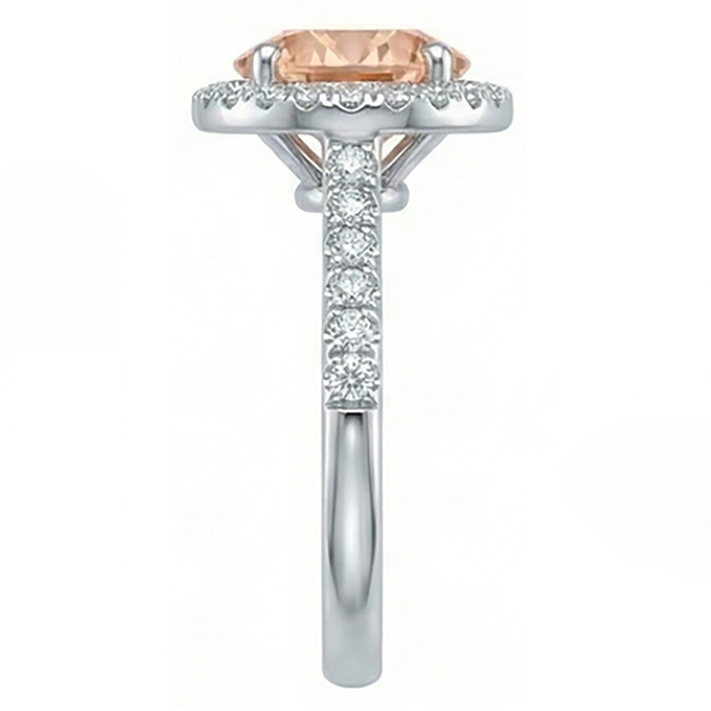 12.85 Ct Brilliant Cut Morganite And Natural Earth Mined Diamond ( Not Lab Grown )s Anniversary Ring Gold