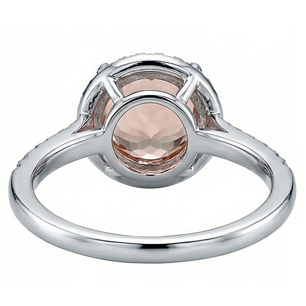 12.85 Ct Brilliant Cut Morganite And Natural Earth Mined Diamond ( Not Lab Grown )s Anniversary Ring Gold