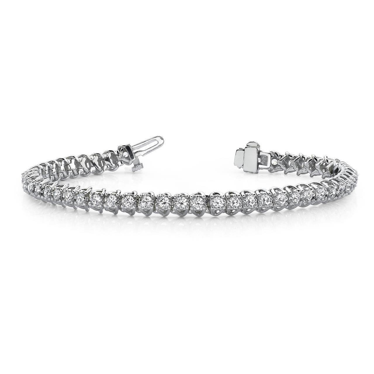 12.50 Ct Round Cut Real Diamonds Scoop Link Illusion Tennis Bracelet White