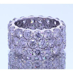 12.75 Carats Lab Grown Diamond Round Eternity Band Women's Jewelry