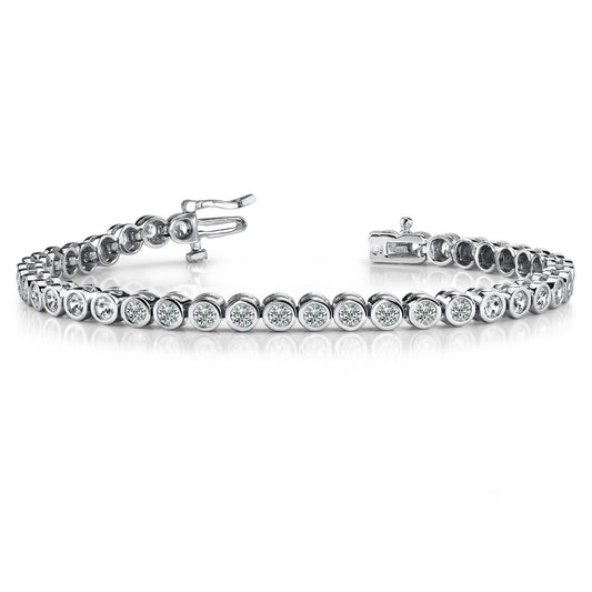 12.80 Ct Round Shape Lab Grown Diamond Tennis Bracelet 14K White Gold - Tennis Bracelet-harrychadent.ca