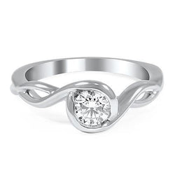 1.25 Carats Round Cut Solitaire Natural Earth Mined Diamond Ring 14K Gold White