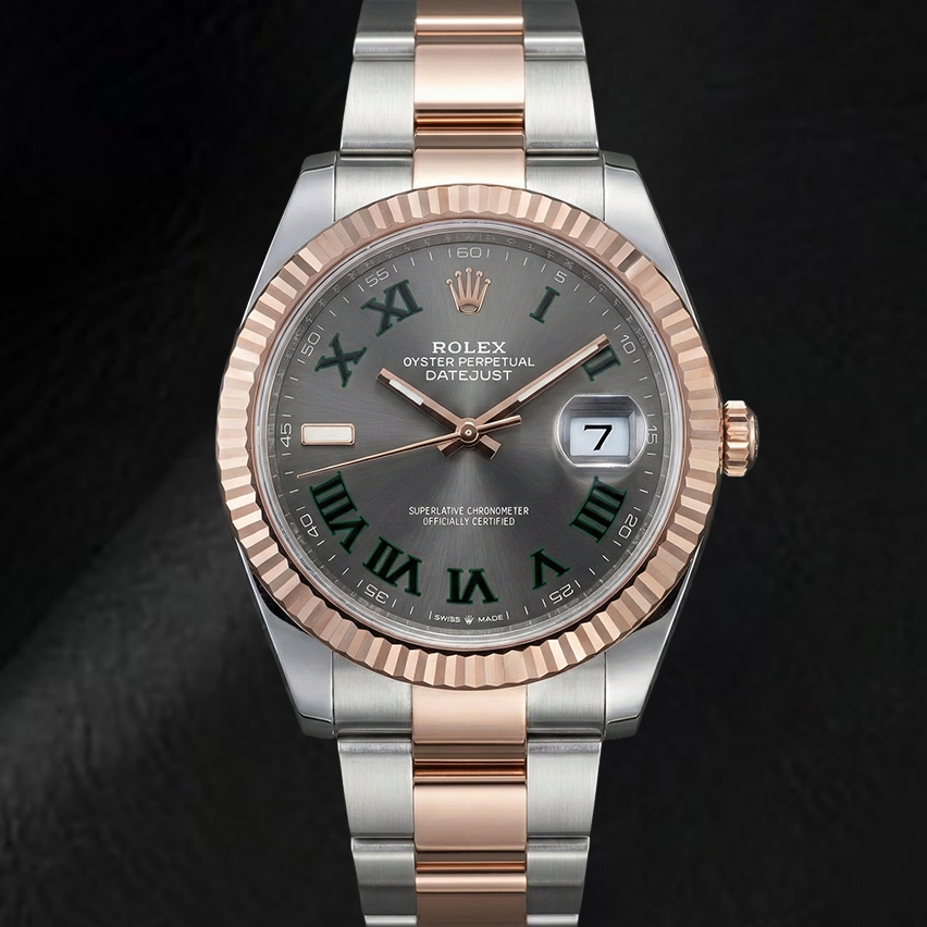 126331 Rolex Men's Watch Two Tone Gold Grey Dial 18K