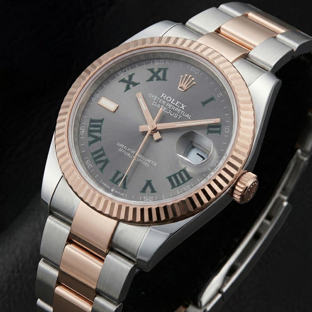 126331 Rolex Men's Watch Two Tone Gold Grey Dial 18K