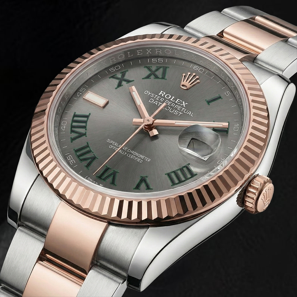 126331 Rolex Men's Watch Two Tone Gold Grey Dial 18K