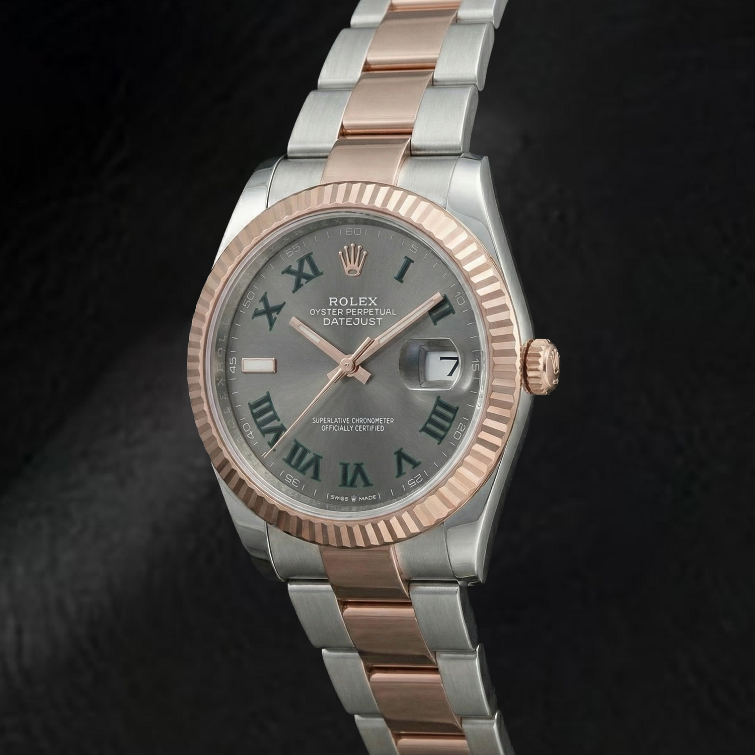 126331 Rolex Men's Watch Two Tone Gold Grey Dial 18K