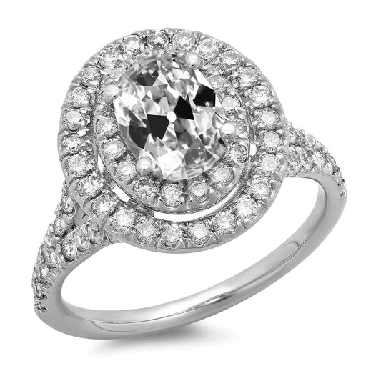 12 Carat Double Halo Genuine Diamond Ring