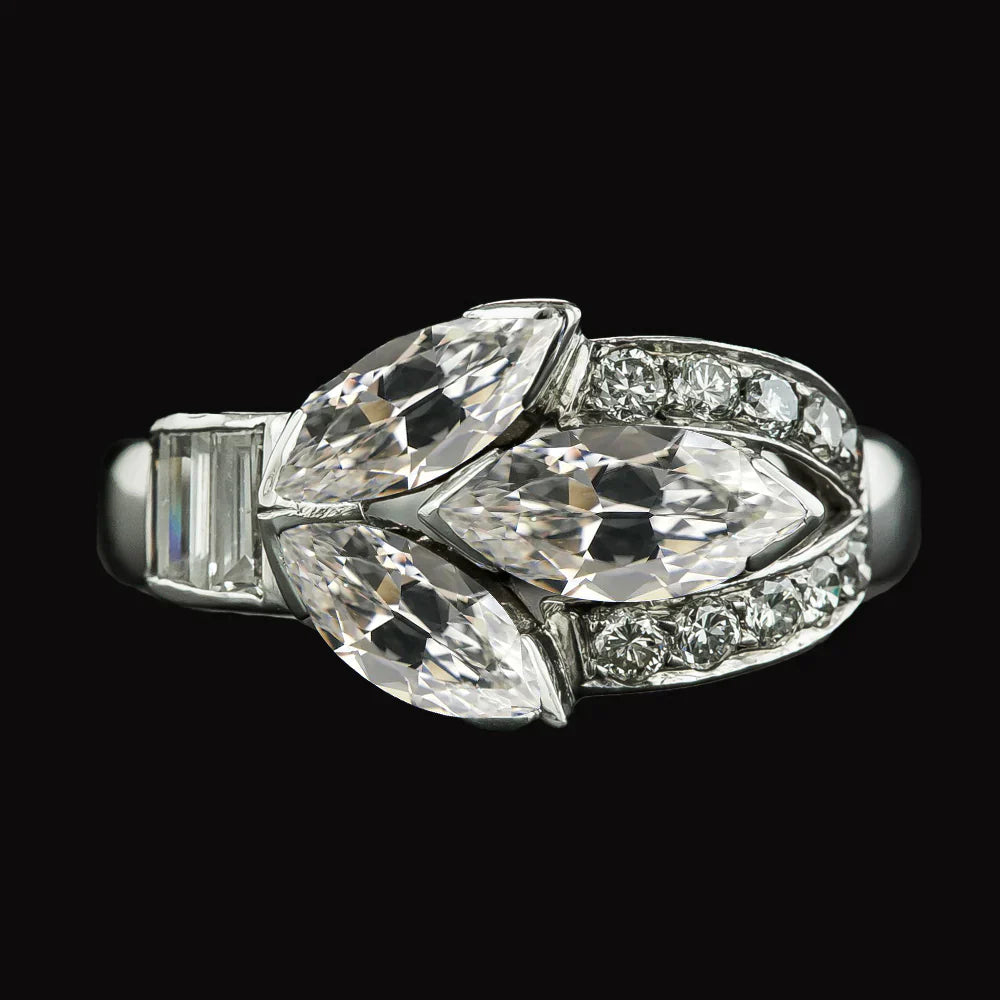 12 Carat Marquise Natural Diamond Women's Ring