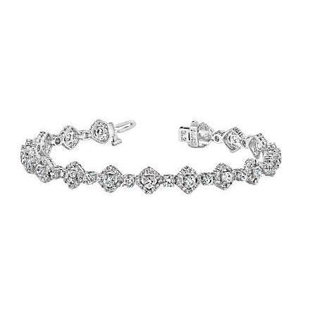 12 Carats Tennis Bracelet Real Round Diamonds White Gold 14K New Jewelry