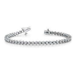 12 Ct Brilliant Natural Diamonds Prong Set Tennis Bracelet White Gold 14K