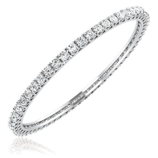 12 Ct Genuine Diamond Brilliant Cut Women Bangle White