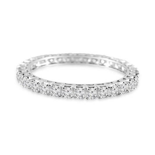 12 Ct Round Brilliant Real Diamond Bangle White Solid Gold - Bangle-harrychadent.ca