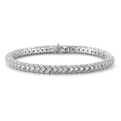 12 Carats Round Natural Earth Mined Diamond Bracelet White Gold Jewelry New Sparkling
