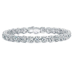 13.65 Ct Real Round Prong Set Diamond Tennis Bracelet White Gold Jewelry