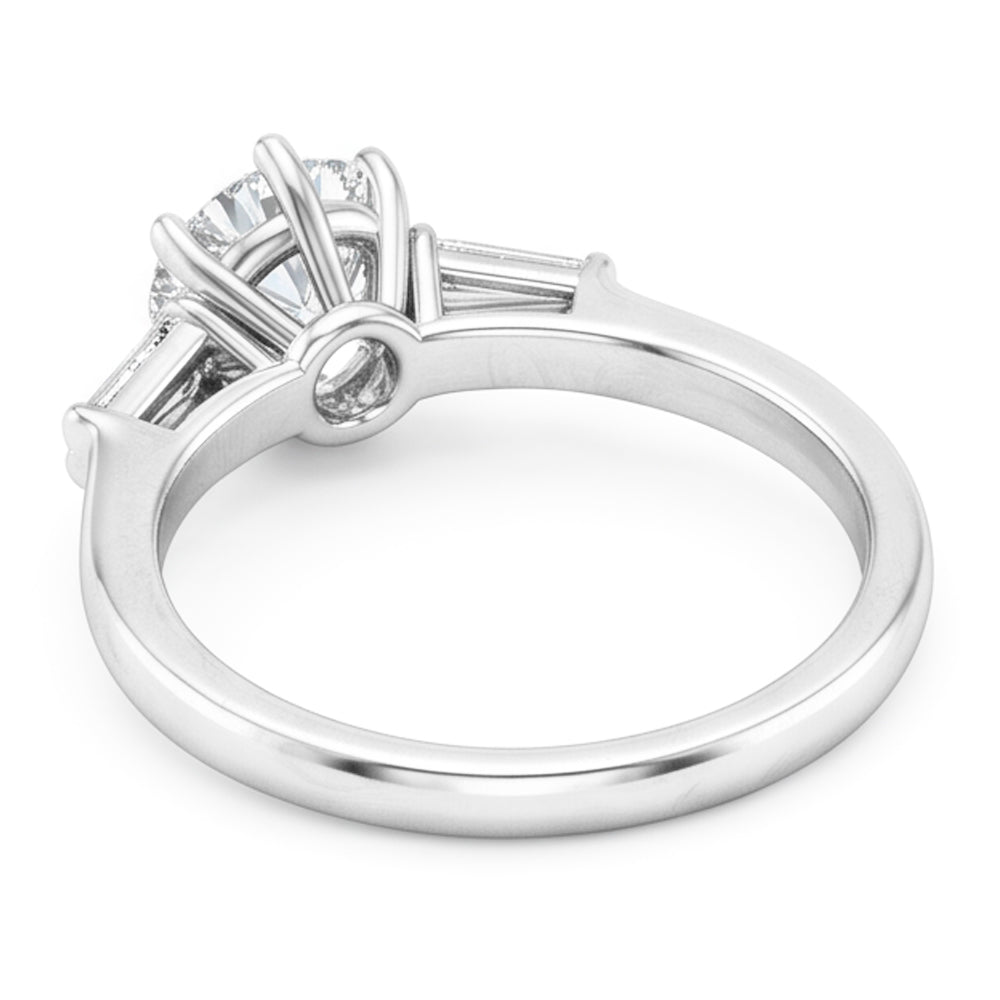 14 Karat White Gold Brilliant Diamond Three Stone Ring – 2-ct