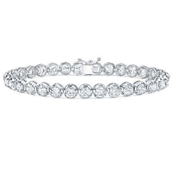 14.40 Carats Round Cut Lab Grown Diamonds Women Bracelet White Gold 14K