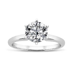 1.40 Ct Round Natural Earth Mined Diamond Solitaire Wedding Ring White Gold 14K