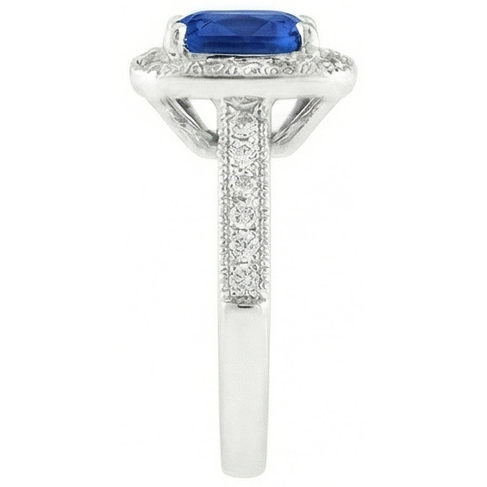 14K Ceylon Sapphire 4.50 Ct Blue Sapphire With Natural Earth Mined Diamond ( Not Lab Grown ) s Ring