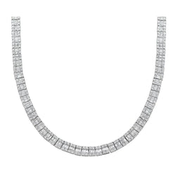 14K Gold Baguette Natural Earth Mined Diamond Chain