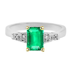 Fine Emerald Colored Stone Ring – GIA Certified 2 ct Two-Tone