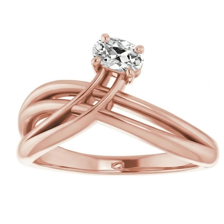 natural oval diamond 2ct ring side angle