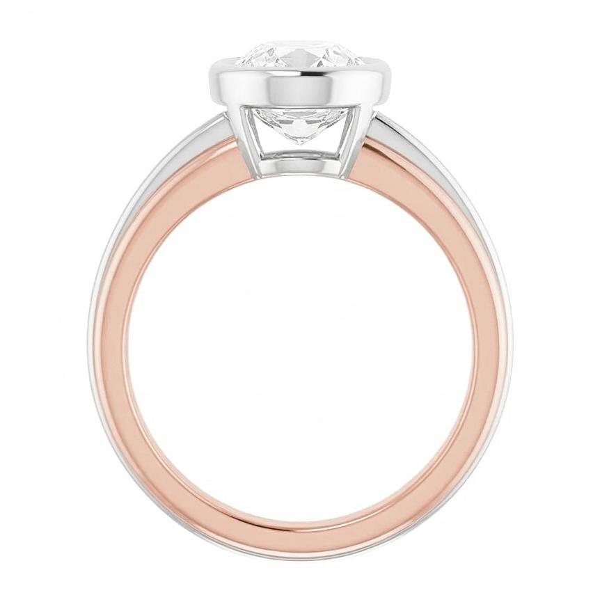 14K Gold Solitaire Wedding Ring Oval Old Mine Cut Natural Earth Mined Diamond ( Not Lab Grown ) 3 Carats
