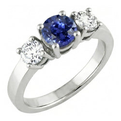 Natural Sapphire Ring 2.50ct - White Gold 14K