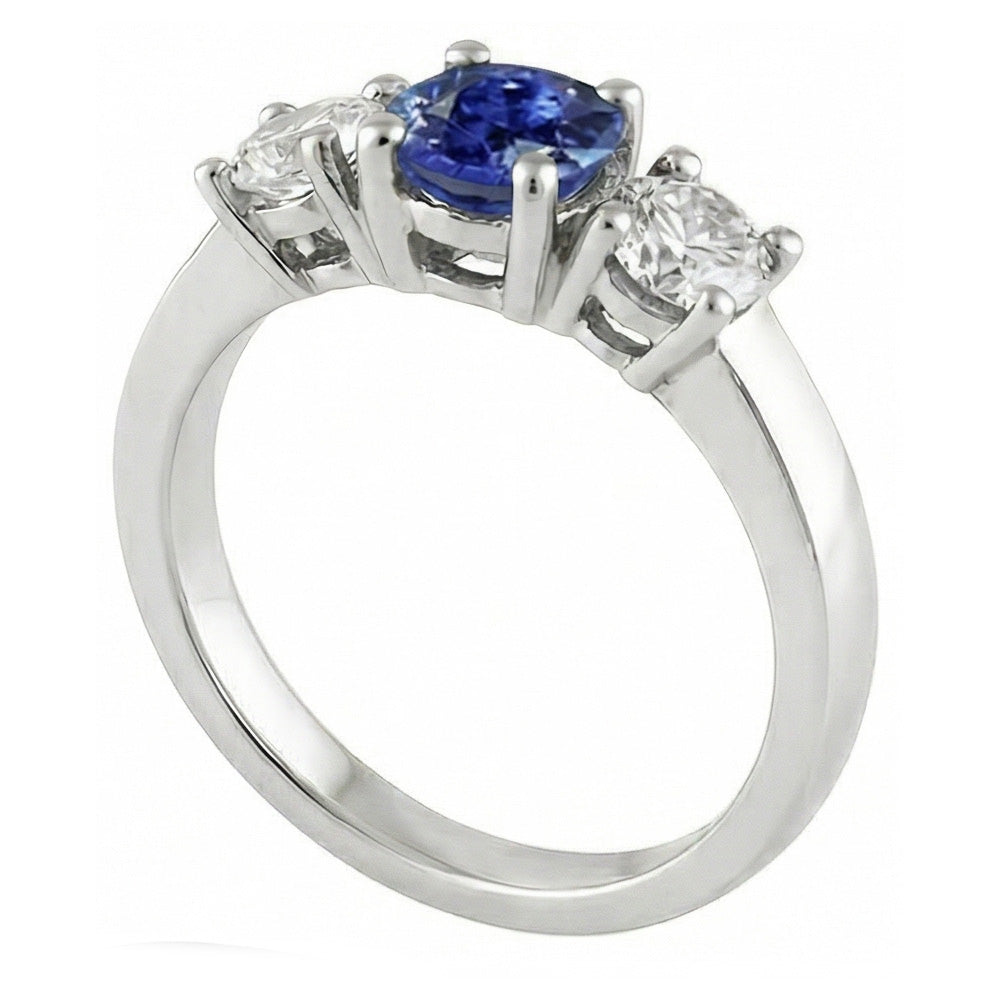 natural round sapphire 2.50ct ring top view