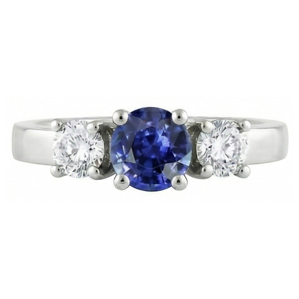 natural round sapphire 2.50ct ring side angle