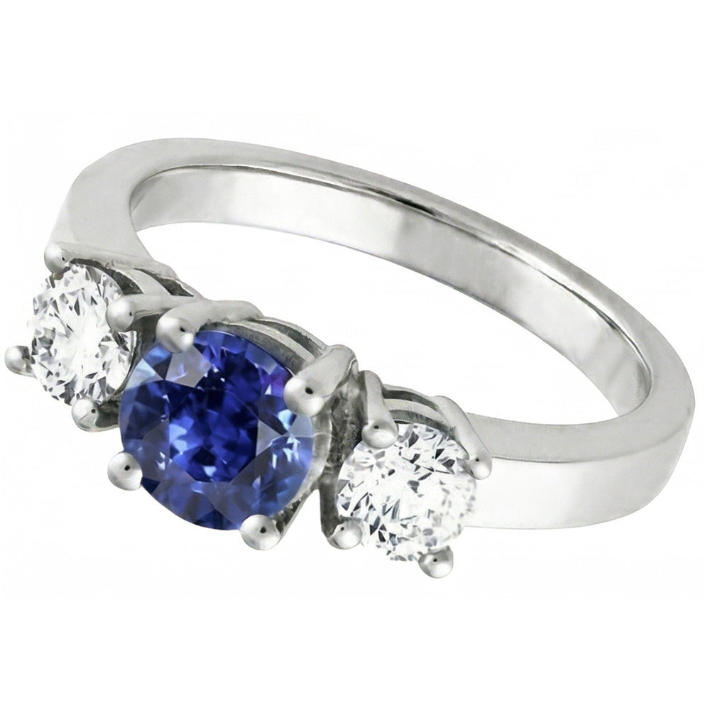 natural round sapphire 2.50ct ring close up detail