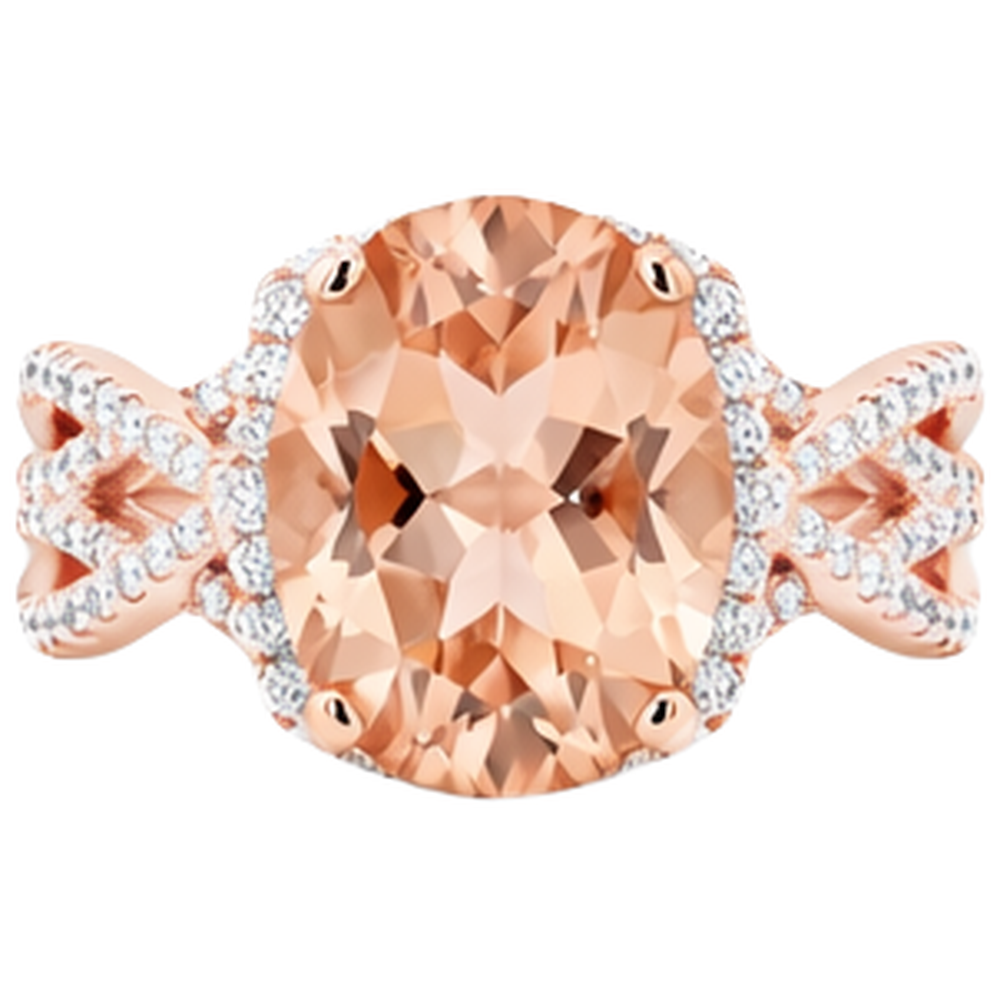 natural round morganite 11.50ct ring side angle