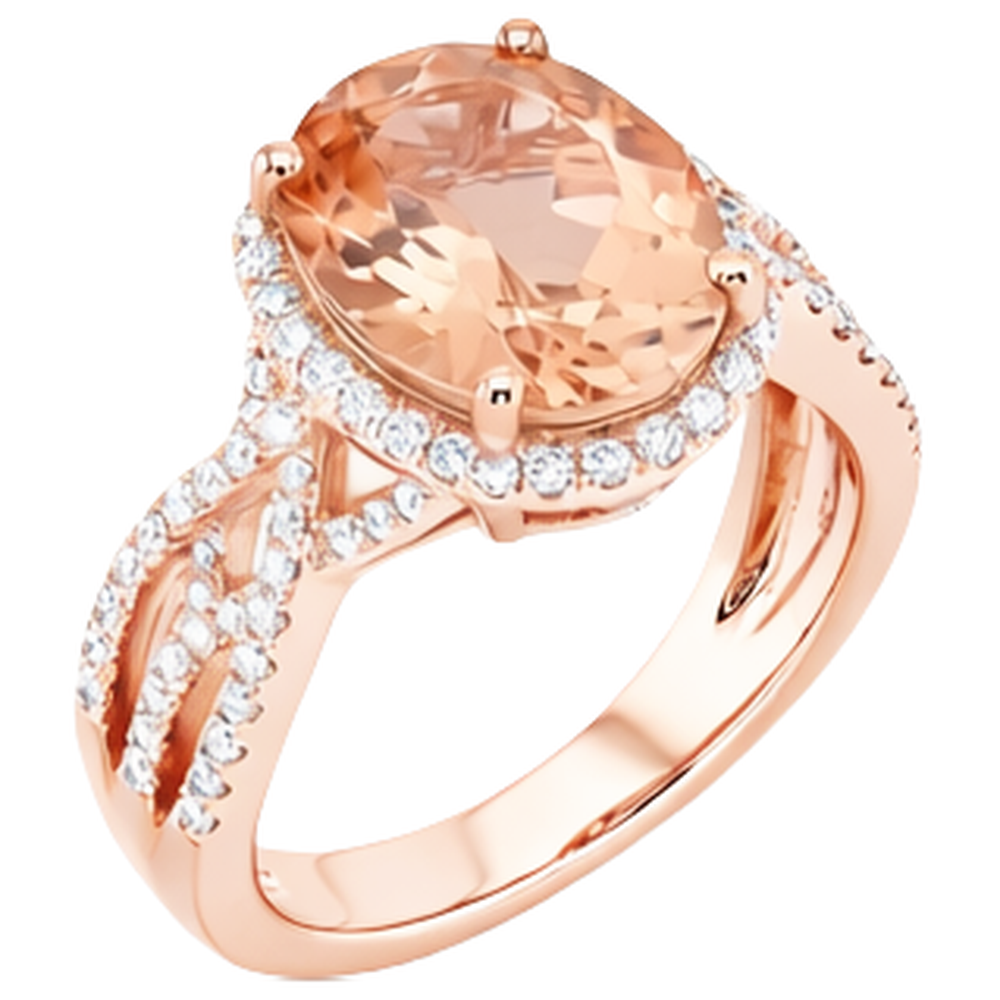 natural round morganite 11.50ct ring top view