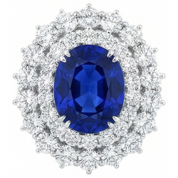 Natural Sapphire Ring 10ct - White Gold 14K