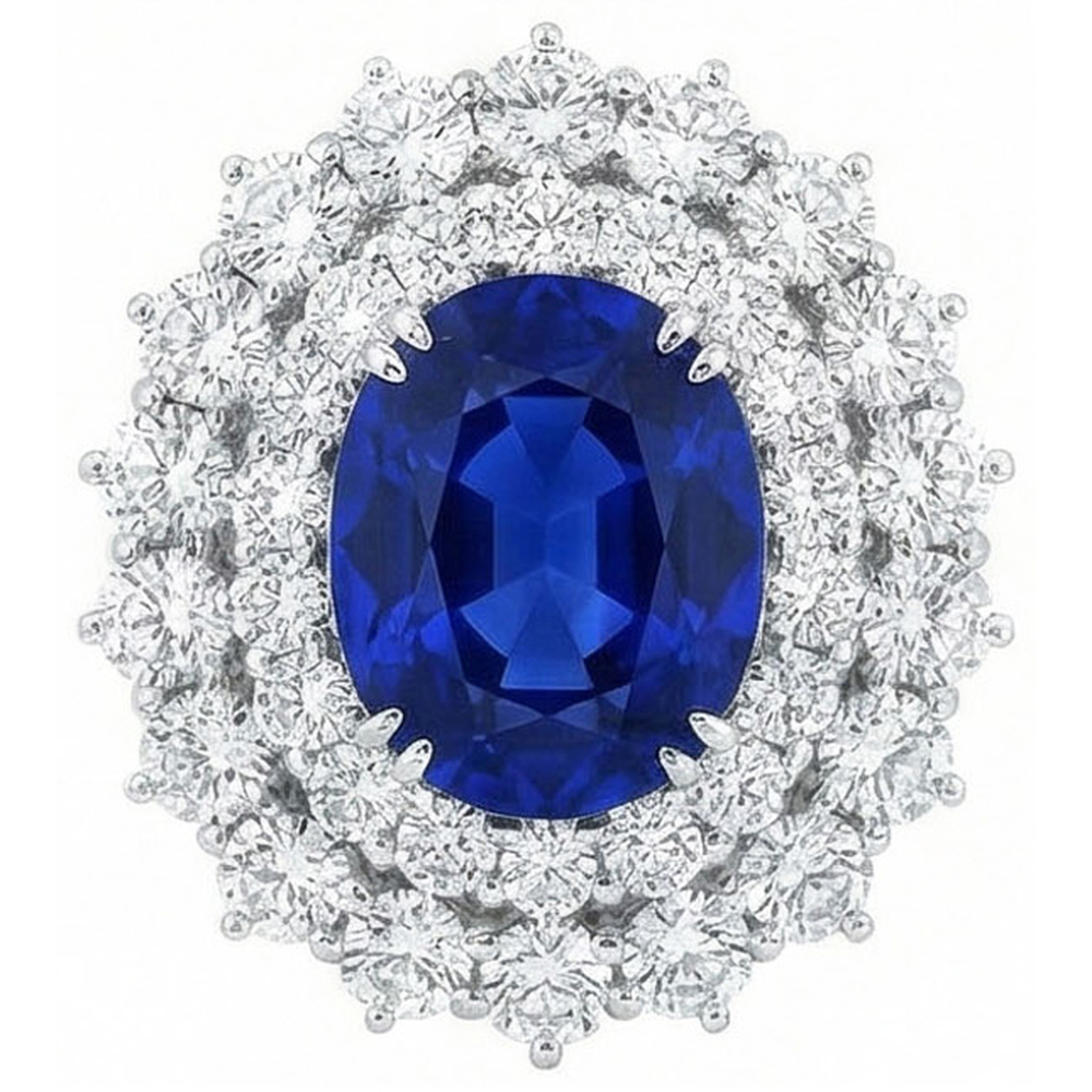 natural round sapphire 10ct ring side angle