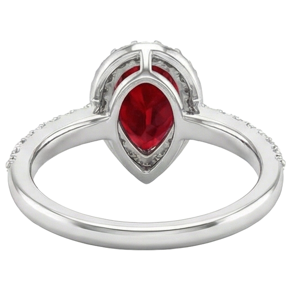 natural round ruby 3.80ct ring on white background