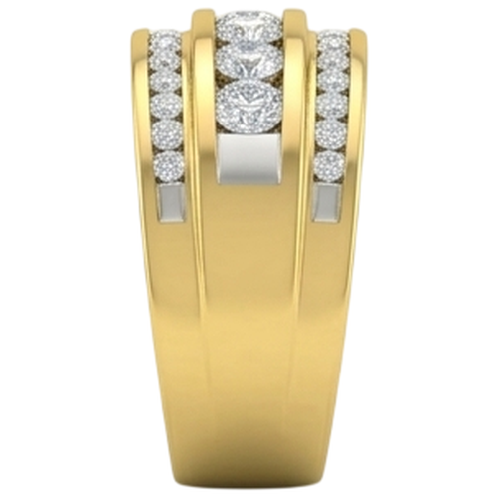 14K Yellow Gold 2 Ct Men's Natural Earth Mined Diamond ( Not Lab Grown )  Ring Jewelry New