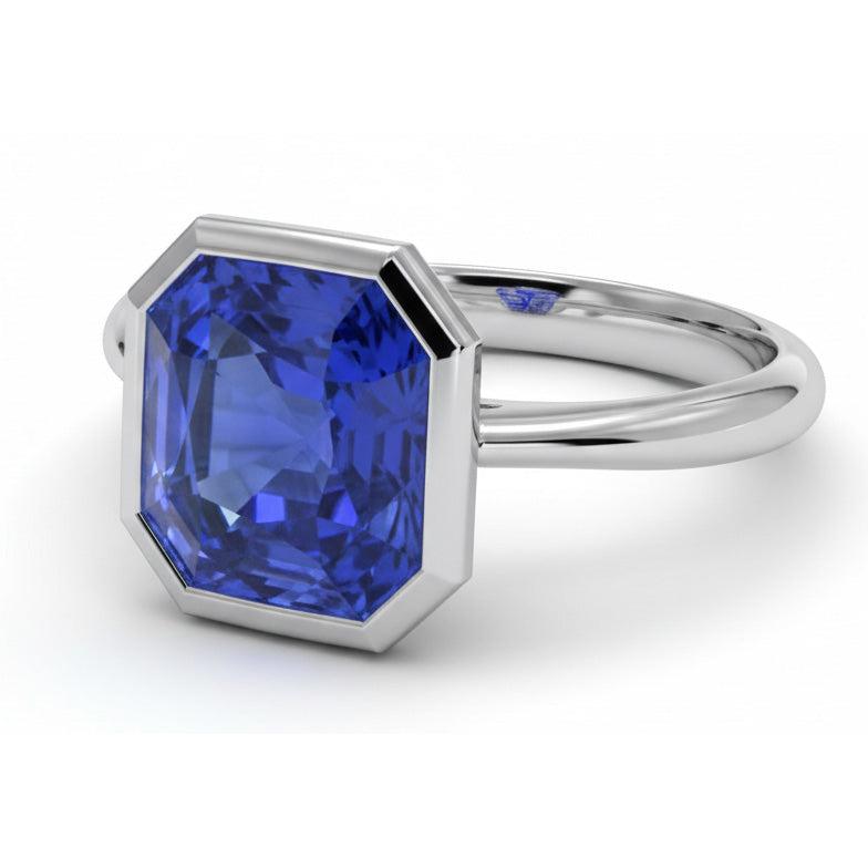 IGI CERTIFIED 14K Gold 5 Carat Sapphire Engagement Ring