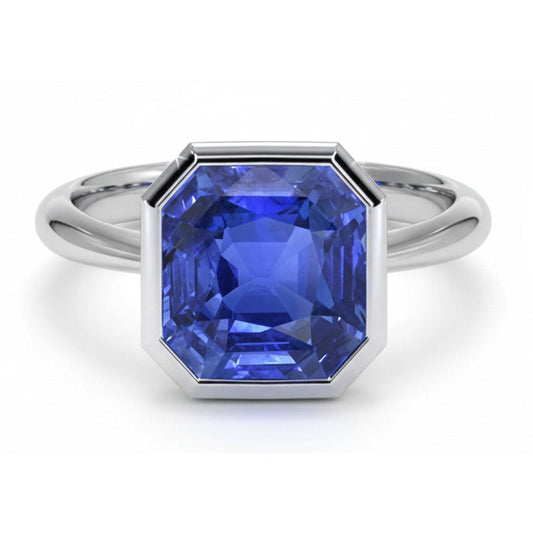 IGI CERTIFIED 14K Gold 5 Carat Sapphire Engagement Ring