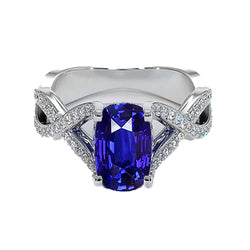 14K Gold 8 Carat Sapphire Engagement Ring