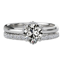 Earth-Mined Antique Cushion Fine Diamond Engagement Ring 2 ct